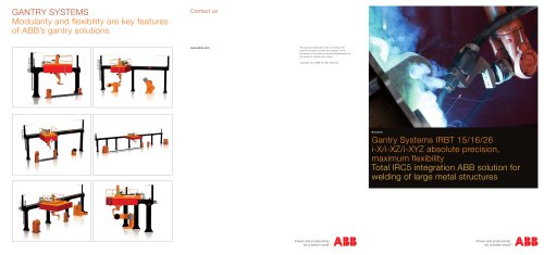 Gantry Systems IRBT 15/16/26 I-X/I-XZ/I-XYZ小册子